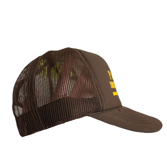 Workwear P&M  Industries Brown and Yellow Baseball Trucker Hat Adjustable - Picture 4 of 6